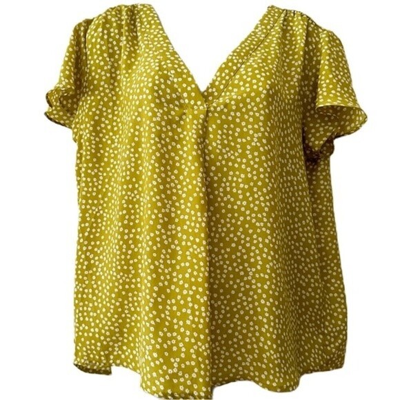 Carolina Belle Montreal Floral Short‎ Sleeve Blouse Size Large - Picture 1 of 13